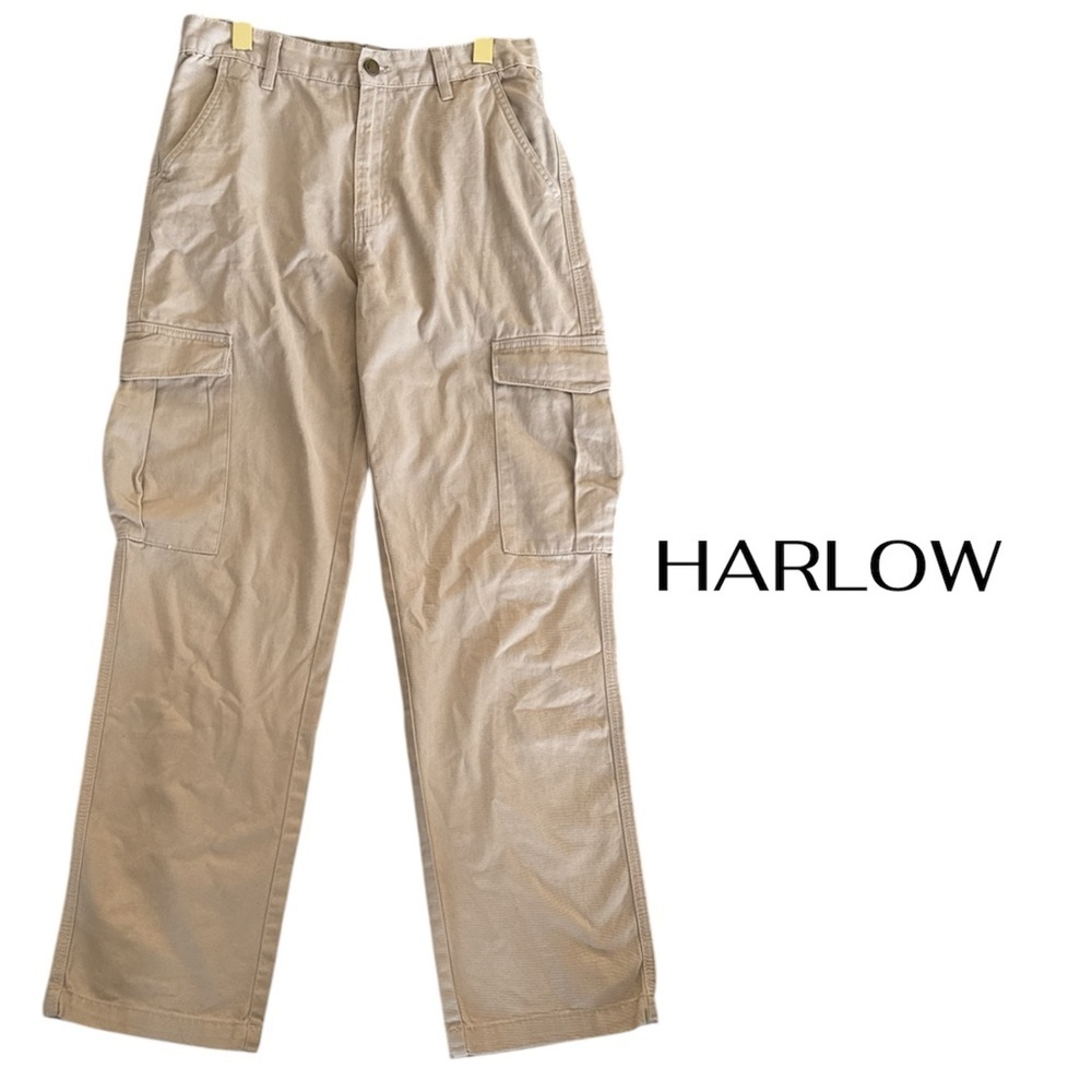 HARLOW High Rise Wide Leg Cargo Pants | Tan | Women’s 26